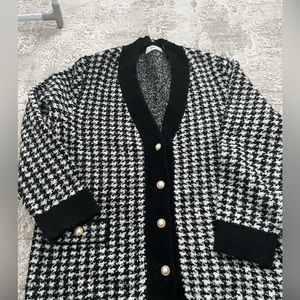 Mango Houndstooth Cardigan